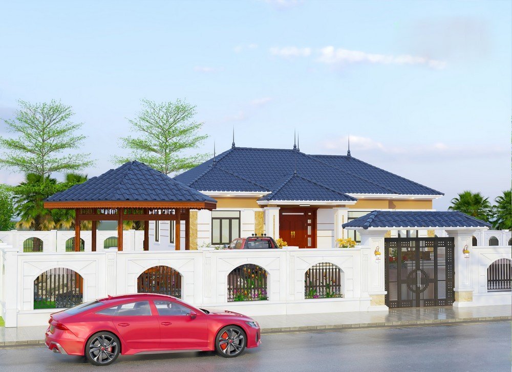 Hình ảnh mặt trước của biệt thự 5 phòng ngủ