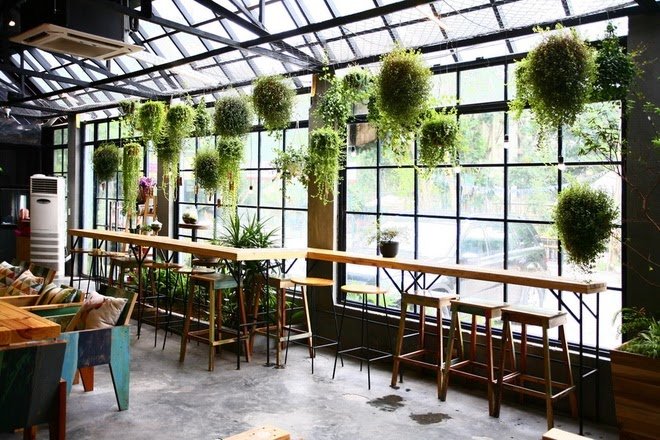 quán cà phê nhà tiền chế