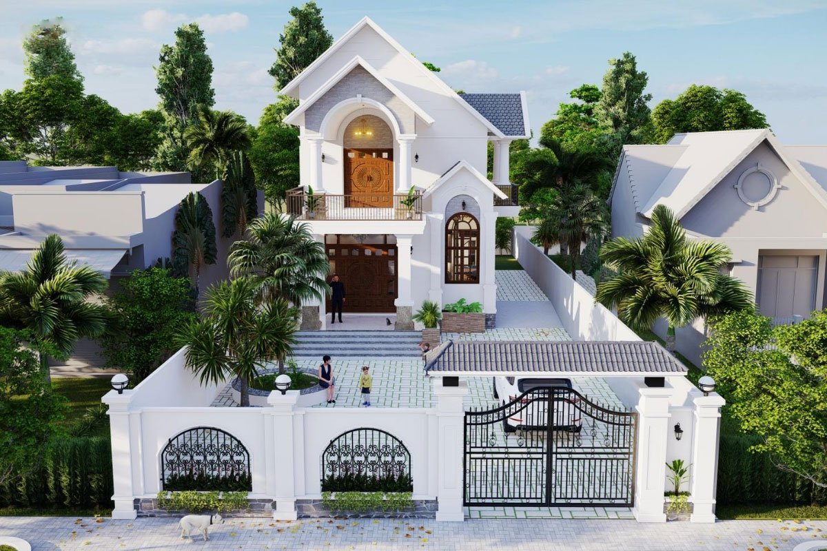 Đặc điểm nổi bật của biệt thự 2 tầng mặt tiền 8m là gì?