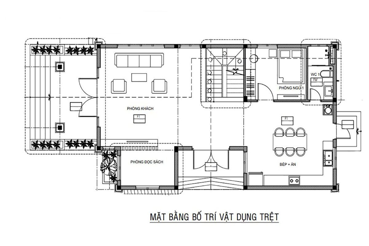 Bản vẽ thiết kế nhà biệt thự 2 tầng