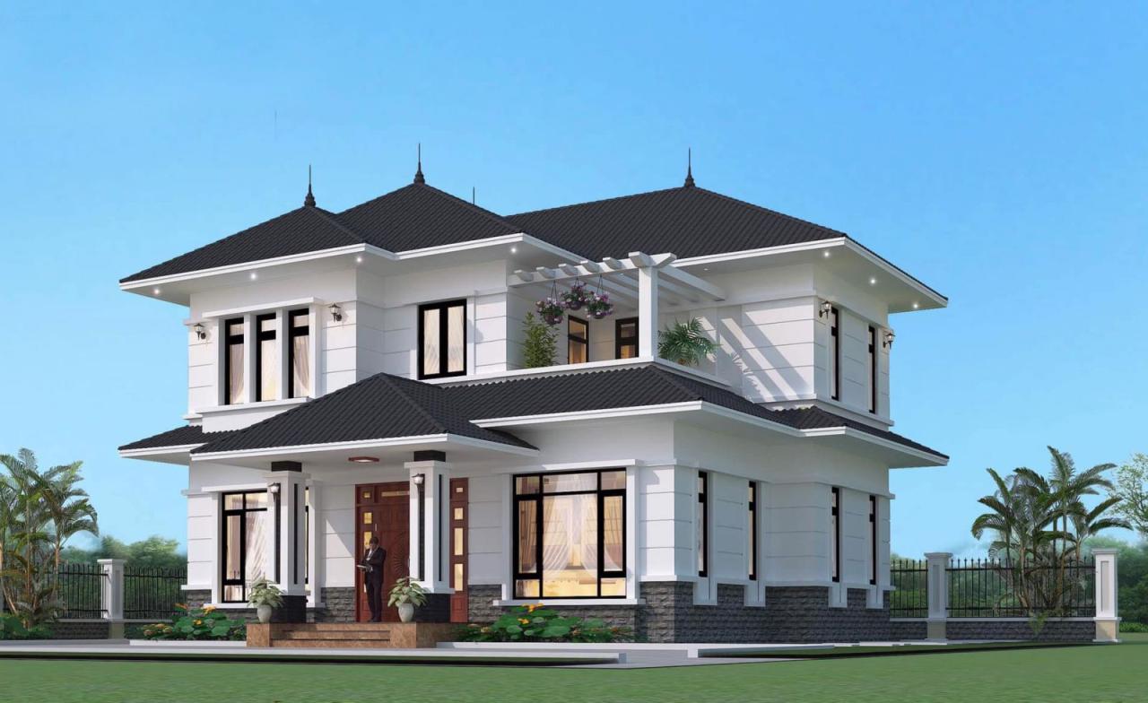 Mẫu nhà 2 tầng mái thái nhật