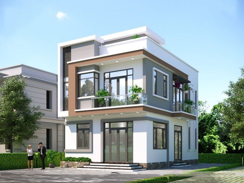 Nhà mái bằng 2 tầng