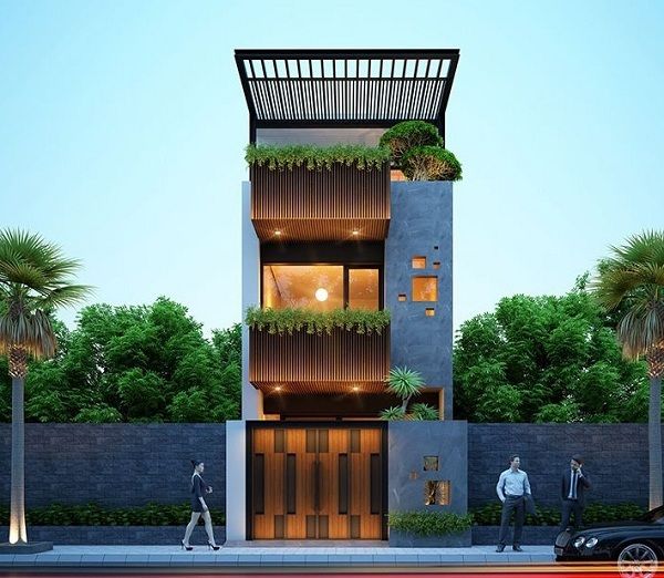 Mẫu thiết kế nhà ống có sân trước đẹp thông thoáng và tiện nghi