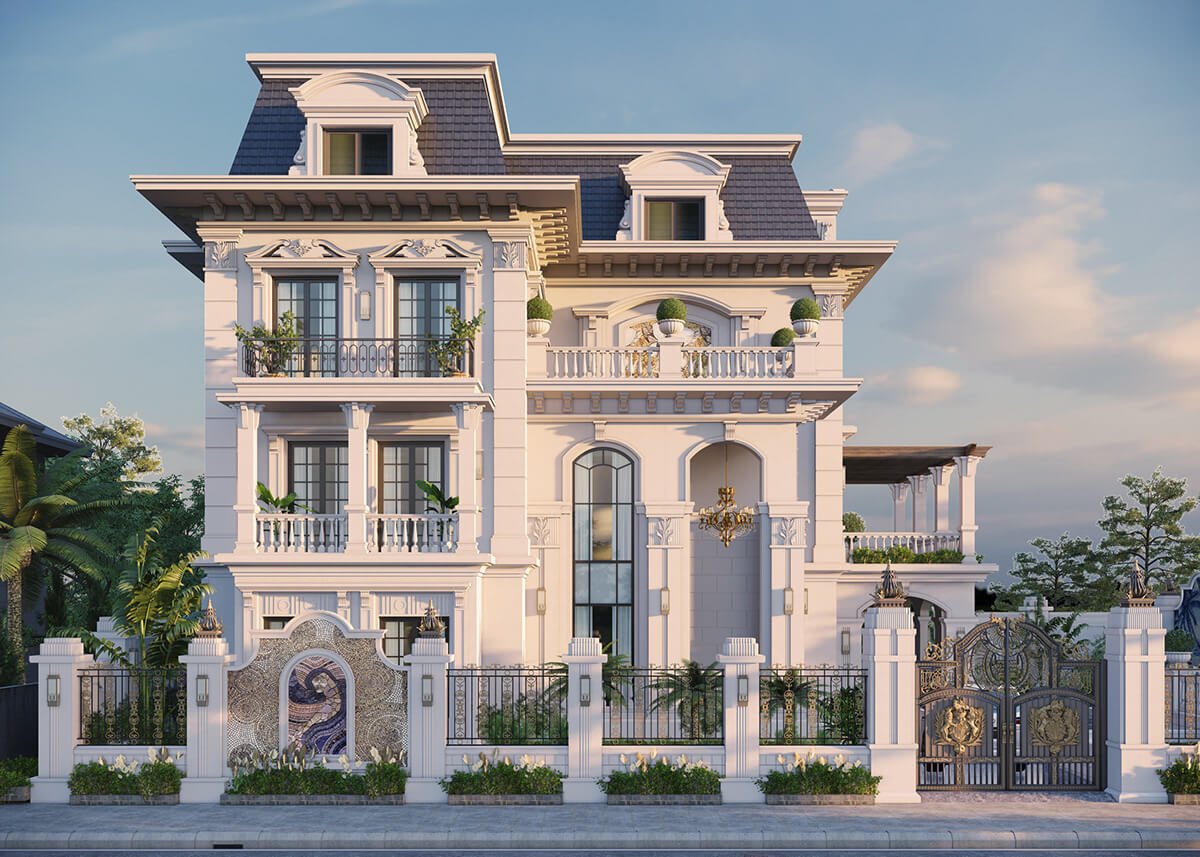 Mẫu thiết kế biệt thự sân vườn 300m2 tại Hưng Yên gây ấn tượng cho bất cứ ai đi qua