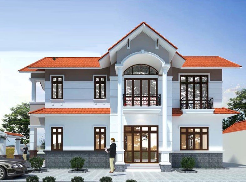 Thiết kế nhà 2 tầng 9x13m